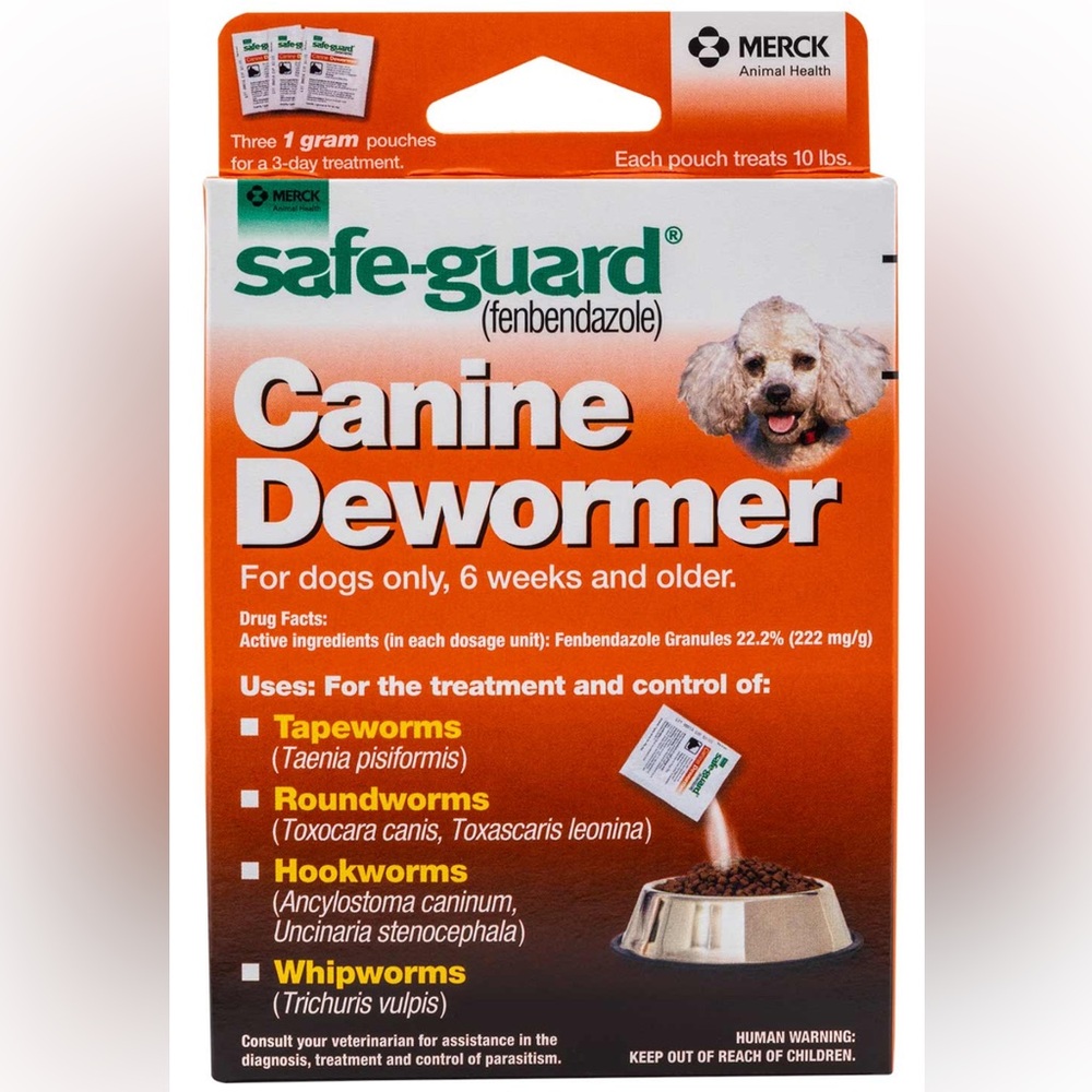 Safe-Guard Canine Fenbendazole Dewormer for Tapeworms, Roundworms etc Brand New!